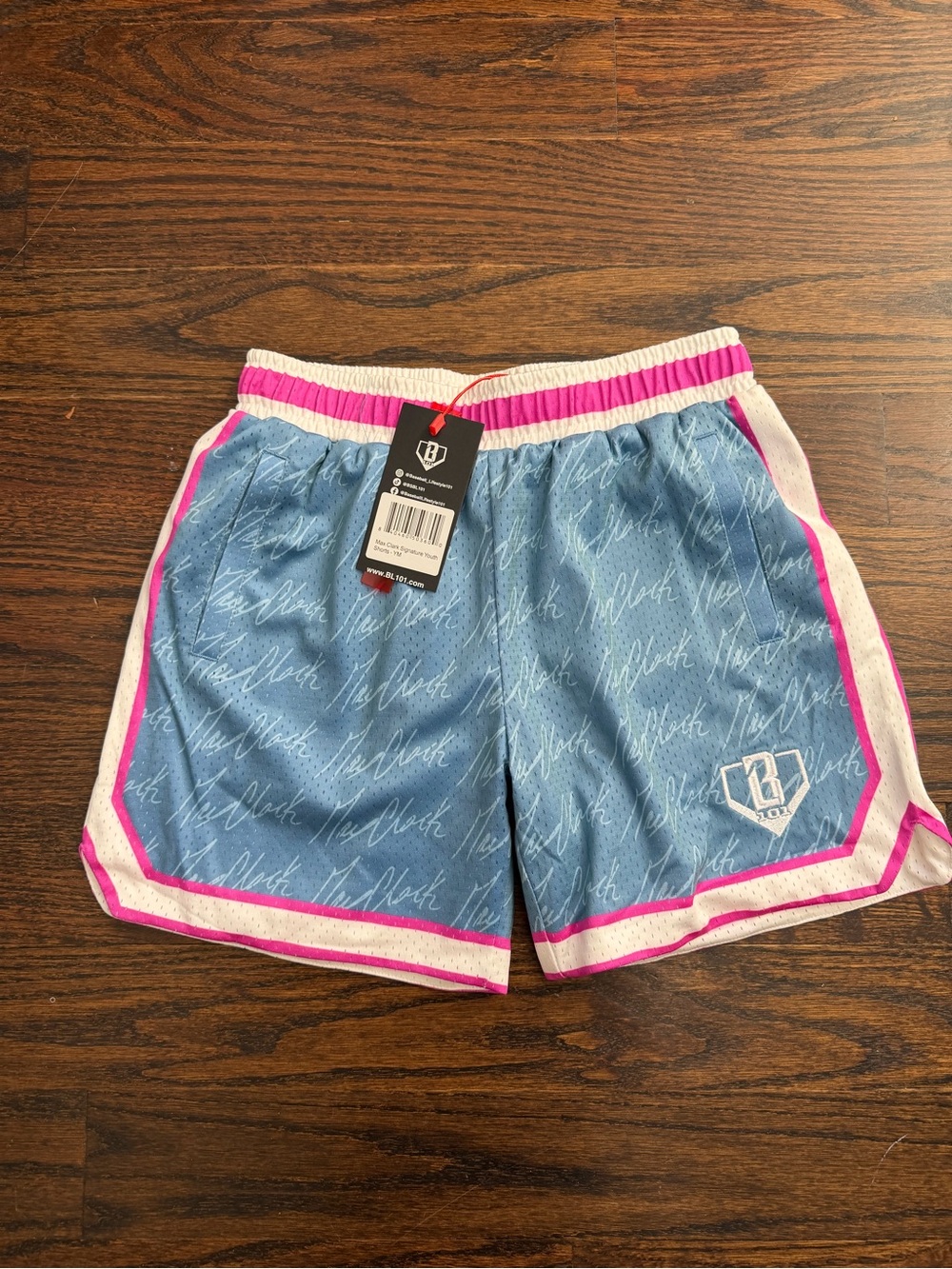Baseball lifestyle 101 Blue & Pink Athletic Shorts. Size youth medium.New w tag